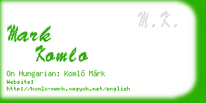 mark komlo business card