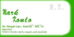 mark komlo business card